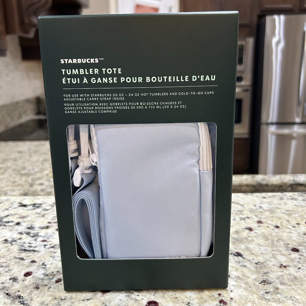 Starbucks Spring 2025 Tumbler Tote Bag Adjustable Strap Powder Blue